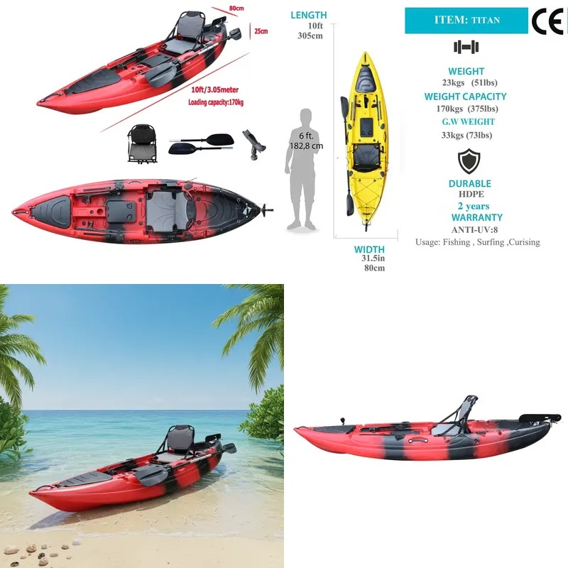 Fishing Boat Paddle - Kayak de Pesca con Asiento Individual