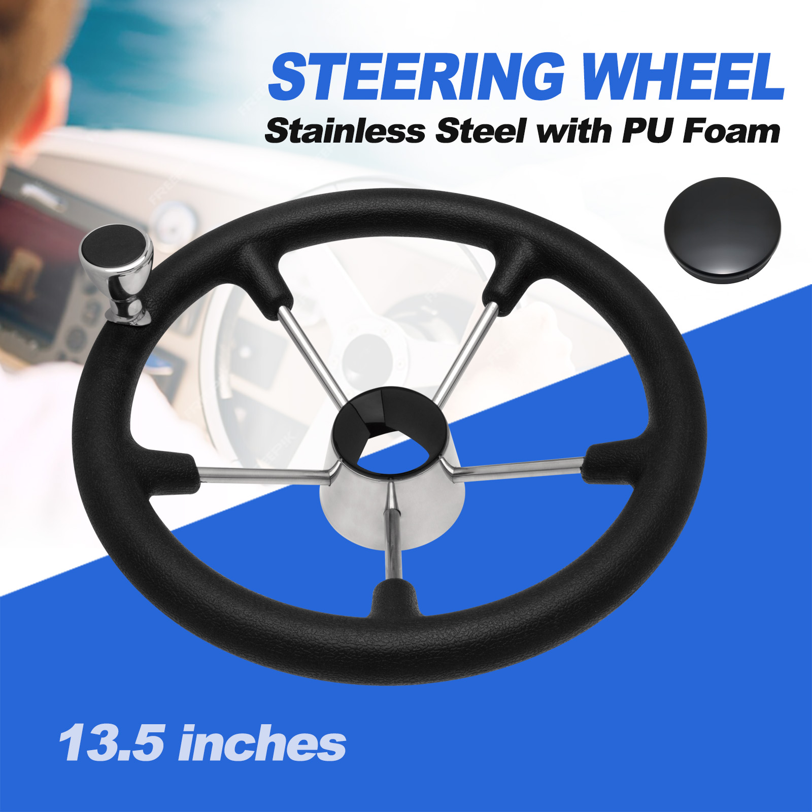 Volante de barco de acero inox - Fishing Boat Steering Wheel reseña y precio